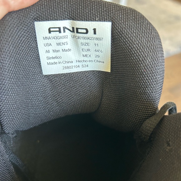 NWT! AND1 Men's Backcut Black Basketball High-Top Shoes Size 11 No Box - Picture 9 of 12